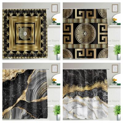 【CW】۞  Gold Luxury Shower Curtain Fabric Marble Toilet Door Curtains Cortinas De ducha