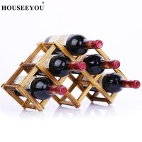 Creative Collapsible Wooden Wine Rack Home Decor Practical Wine Bottle Holder Wine Cabinet Display Shelf Bar Storage Organizer