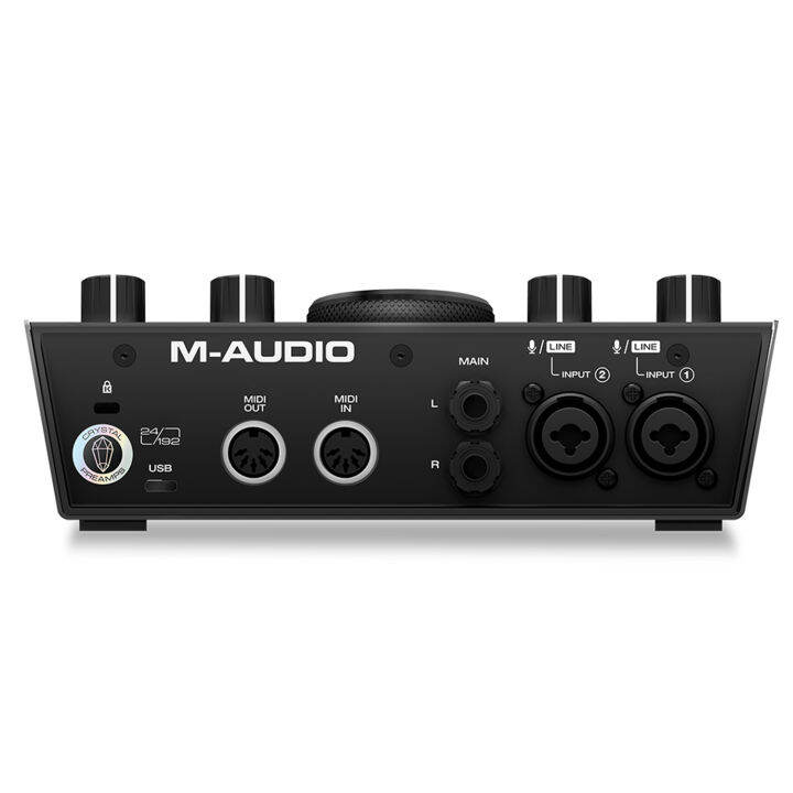 m-audio-air-192-i-6-ออดิโออินเตอร์เฟส-2-in-2-out-24-bit-192khz-ปรีแอมป์-transparent-crystal-เสียบอุปกรณ์-ไมค์ได้-2-ตัว-ฟรีโปรแกรม-ableton-live-protool-first-amp-สาย-usb