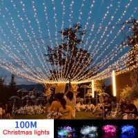 100M Led String Garland Christmas Tree Fairy Light Chain Waterproof Home Garden Wedding Party Outdoor Holiday Decoration Lamp10m