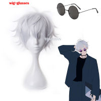 Gojo Satoru Cosplay Wigs Anime Jujutsu Kaisen Gojo Short Heat Resistant Synthetic Hair With Wig Cap Party Wig Without Eye Patch