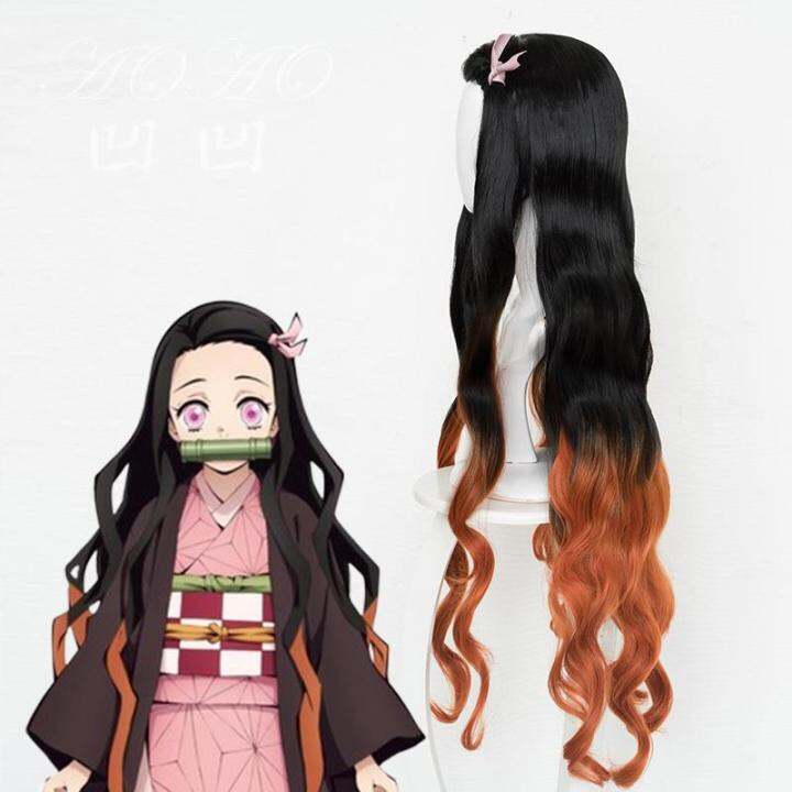 95cm-37-japanese-anime-demon-slayer-kimetsu-no-yaiba-women-kamado-nezuko-cosplay-wig-sister-black-with-orange-long-wavy-hair-dbv