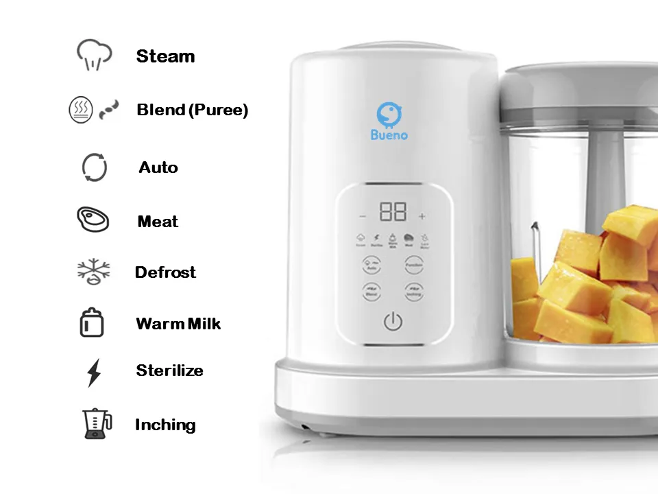 Eccomum Baby Food Maker, Baby Food Processor ,Multi-Function Blender Food  Steamer Puree Grinder Machine, Touch Control Panel, Auto Shut-Off 