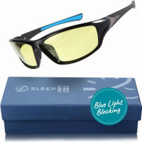 Sleep ZM Black Sports Blue Light Glasses - 85% Blue Light Blocking Glasses, Polarized Amber Transition Photochromic Lens, Better Sleep &amp; Reduced Eye Strain, Computer Glasses for Women &amp; Men