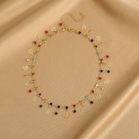 【JH】 European and cross-border new creative light luxury necklace female clavicle chain foreign trade explosive style anklet crystal palm foot decoration