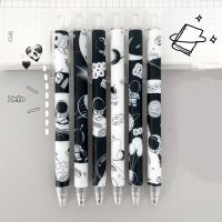 Black White Style Astronaut Press Gel Pen 0.5mm black