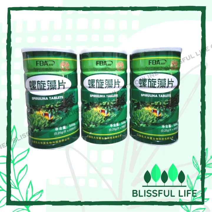 Spirulina Tablets FDA Approved (2000 Tablets) BUY 2 TAKE 1 (3 Cans