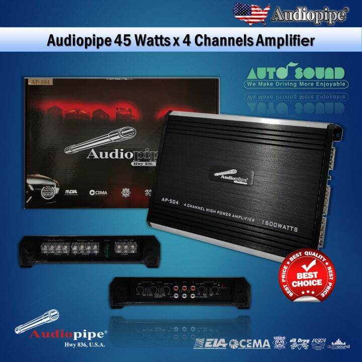 Audiopipe 45 Watts x 4 Channels Power Amplifier Lazada