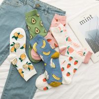 [Ready Stock] Sockeeee 1 Pair of Japanese Fruit Sock Crew Socks Women Socks Men Stokin Pantang Stokin Muslimah 袜子