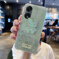 เคส สำหรับ OPPO A98 A78ประกายเปลือกหอยรูปดาวคิตตี้ซิลิโคนนิ่มรูปการ์ตูนน่ารักกันการตกสำหรับ OPPO A98 A78ฝาหลัง