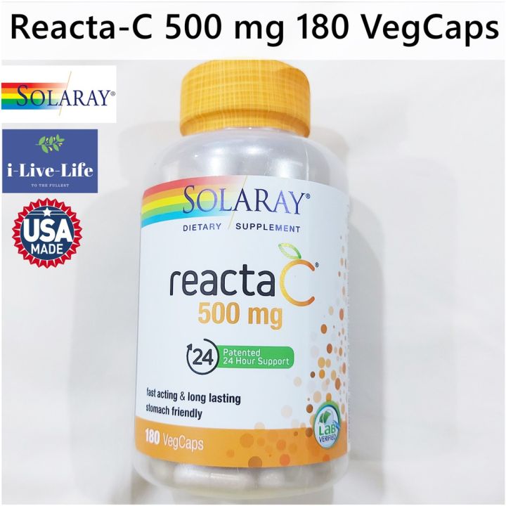 วิตามินซี-reacta-c-500-mg-180-vegcaps-solaray-ให้วิตามินซีแก่ร่างกายทั้งวัน-24-ชั่วโมง