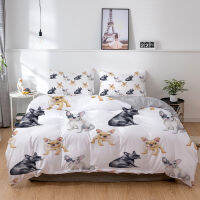 ZEIMON French Bulldog Bedding Set Cartoons Puppy Children Bedclothes Cute DuvetQuilt Cover and Pillowcase Kawaii Boys Girls