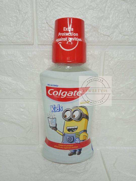Colgate Kids Minions Mouthwash Mild Minty Taste No Alcohol (250mL) Made