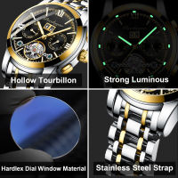 POEDAGAR Automatic Mechanical Man Wristwatch Hollow Tourbillon Stainless Steel Men Watch Waterproof Luminous Date Men S Watcheshot