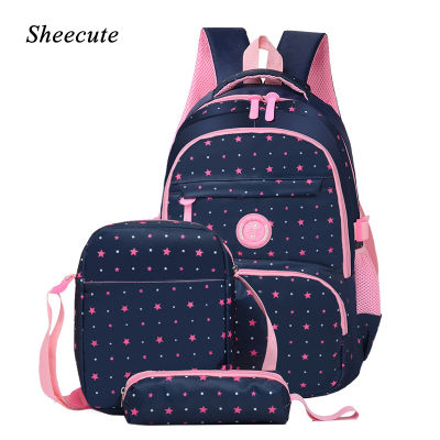 Orthopedic School Backpack Childrens School Bags for Girls Backpack Women 3 Pcsset Print Kids Backpack Female Travel Bags