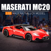 1:32 Maserati MC20 Supercar Alloy Metal Diecast Cars Model Toy Car Vehicles Pull Back Sound and light For Children Boy Toys gift