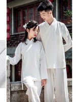 Couples Matching Hanfu Sleepwear Chinese Men Women Pyjama Set Tops And Pants Womans Two Piece Suits Uni Clothing For Adult