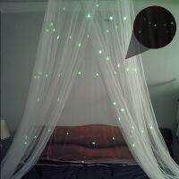 【LZ】♟  Hanging Canopy for Kids Room Decor  Bed Curtain for Nursery Luxury Anti-mosquito Net with Fluorescent Stars Glow In Dark