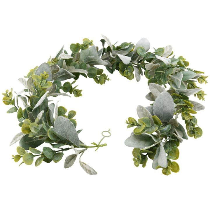 3x-lambs-ear-garland-greenery-and-eucalyptus-vine-38-inches-long-light-colored-flocked-leaves-soft-and-drapey-wedding