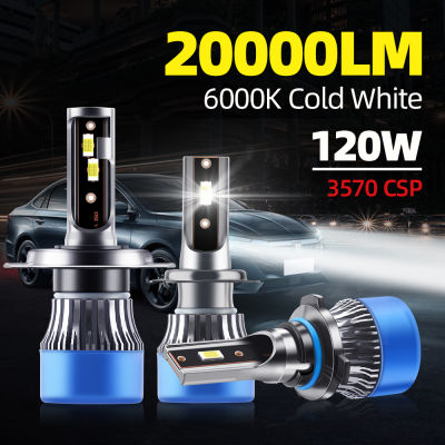 TEENRAM H4 LED H7 ไฟหน้า 20000LM CSP ชิป LED H1 H11 H8 H9 9005 HB3 9006 HB4 120W 6000K หลอดไฟ Turbo หมอก 12V 24V-Laojie