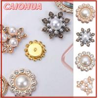 CAIOHUA 10PCS ตัดเย็บเสื้อผ้า คริสตัล เครื่องประดับหมวก กิ๊บติดผมไข่มุก เครื่องประดับศีรษะ กระดุมมุก ปุ่ม Rhinestone