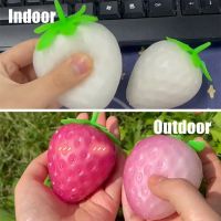 【LZ】❃  New Simulated Color-changing Strawberry Squishy Kids Anti Stress Relief Ball Decompression Toys For Children Sensory Autism N0p5