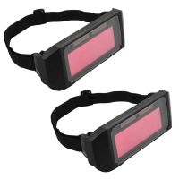 2X Auto Darkening Welding Helmet DIN11 Durable Automatic Light Change Anti-Glare Eyes Shied Goggle Glasses Masks