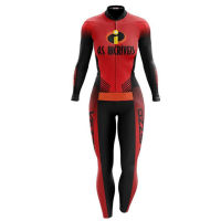 Womens Cycling Suit Triathlon Jumpsuit Tight Little Monkey Bicycle Jersey Set Long Sleeve Leg Bike Running Swimming Skinsuit