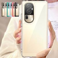 เคสสำหรับ Reno 10 Pro 5G OPPO Reno 10 Pro Capas เกราะป้องกันเสริมกันกระแทกใหม่ด้านหลังโปร่งใสหลายสีสำหรับ Fundas Reno 10 Pro Plus