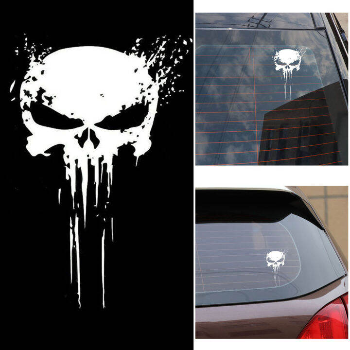 punisher-โลโก้สติ๊กเกอร์เชลล์รถกันน้ำสติ๊กเกอร์ชิ้นส่วนรถยนต์ตกแต่งแบบตกแต่งรถสติ๊กเกอร์รถ