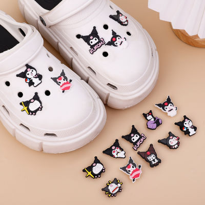 10สไตล์การ์ตูนน่ารัก Sanrio ชุด Kuromi เสน่ห์รองเท้าเหมาะสำหรับ Crocs รองเท้าตกแต่ง