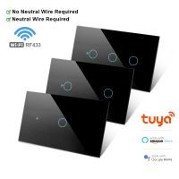 Smart Home Tuya Smart Switch WiFi Wall Panel Touch Switch Network Auto Light Switch Circuit Breaker Work With Alexa/Google Home Power Points  Switches