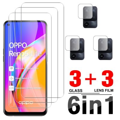 【NEW Popular】 Oppo Reno ฟิล์มป้องกันสำหรับ6in 1เลนส์กล้องถ่ายรูปกระจกนิรภัยใส5 Lite Oppo Reno 5 Lite 5F 4G 5G 4ป้องกันหน้าจอขนาดเล็ก