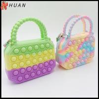 HUAN Rainbow บรรเทาความเครียด Push Bubble Sensory Bag Popit Bag Pop Fidget Toys Handbags กระเป๋าใส่เหรียญ Push It Bag