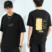 เสื้อยืดแขนสั้นพิมพ์คอกลมการ์ตูนแนวสตรีทญี่ปุ่นสำหรับฤดูร้อน M-8XL เสื้อยืดแขนสั้นสำหรับผู้ชายและผู้หญิงแฟชั่นคู่รักเสื้อลำลองทรงหลวมขนาดใหญ่