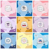 【hot sale】 ﹍❃ C02 Clear Case for Baseus Bowie WM02 TWS Cute Dog Bear Cartoon Astronaut Earphones Shell Baseus WM02 Soft TPU Transparent Stitch Protective Cover with Ornament hook