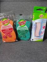 3m SCOTCH-BRITE Scrub Dots สก๊อตไบรท์ แผ่นใยขัดพร้อมฟองน้ำสครับดอท / ฟองน้ำล้างแก้ว