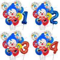 【A Great】9PcsPlim Plip Clown ฟอยล์ Balloonsared Clown BallonBirthday Party ตกแต่ง Baby ShowerGlobos ของเล่นเด็ก