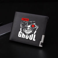 Anime Tokyo Ghgol ID Cards Short Wallet Purse Bag Skull PU Leather Cartoon Money Bag Card Holders Black Purse Gift