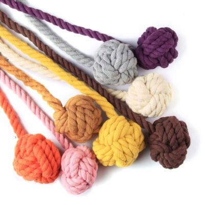 【LZ】 Macrame Curtain Tieback Curtain Tied Ball Hand-woven Cotton Straps Hanging Ball Boho Decor Living Room Decoration Accessories