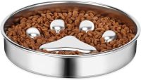 Slow Feeder Dog Bowls 304 Stainless Steel Metal Dog Food Bowls Dog Water Bowl for Small &amp; Medium Sized Dogs