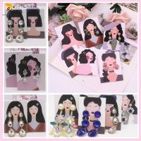 SNSQDYW0010 100PCS 6ซม. 8ซม. ห่อดีไอวาย บอร์ดการ์ดแสดงผล กระดาษคราฟท์ ต่างหูสตั๊ดหู แท็กบรรจุเครื่องประดับ รูปแบบความงามทาสี บัตรแพคเกจต่างหู