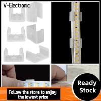 V-ELECTRONIC 10PCS โปร่งใสโปร่งใส หัวเข็มขัดสาย LED กันน้ำกันน้ำได้ พีพี คลิปยึดแถบไฟ ของใหม่ การเชื่อมฟรี ขั้วต่อมุม สำหรับ LED 5730/5050/2835