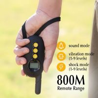 800M Electric Dog Training Collar Remote Control Anti Bark Collar With Light Static Vibrator Waterproof Bark Stop Shock Collars