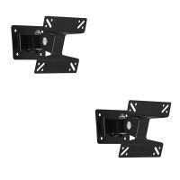 2X Wall Mount Stand for 15-27Inch LCD LED Screen Height Adjustable Monitor Retractable Wall for Tv Bracket