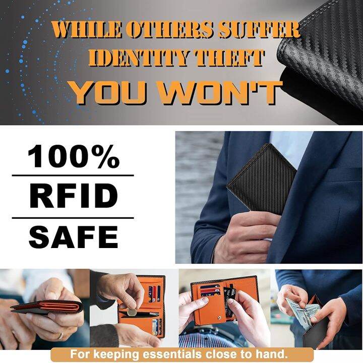 layor-wallet-teehon-คาร์บอนไฟเบอร์หนังผู้ชายกระเป๋าสตางค์กระเป๋าเหรียญ-rfid-ผู้ถือบัตรเครดิตครึ่งช่วงการออกแบบกระเป๋าสีดำ