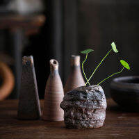 สโตนแวร์เครื่องปั้นดินเผาขนาดเล็กญี่ปุ่น handmade stoneware R ZEN ดอกไม้ขนาดเล็ก plug เซรามิคมินิแจกันเครื่องประดับตกแต่งบ้าน