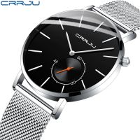 CRRJU New Mens Watches Top Brand Stainless Steel Waterproof Sport Automatic Date Quartz Watch For Men Relogio Masculino