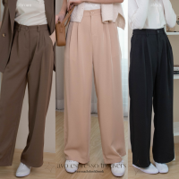 Avocado กางเกงขายาว กางเกงขายาวสม็อคฟรีไซต์ รุ่น Avo Espresso loose trouser (avocado.simplewear)