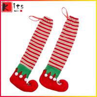 [Kitsmall] 1คู่โต๊ะคริสต์มาสปลอกสวมขา Sarung Kursi Natal ปลอกสวมขาขาโต๊ะเก้าอี้สำหรับตกแต่งคริสต์มาส